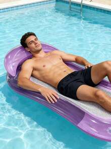 1pc Inflatable Float Bed, Solid Ombre Style With Headrest, Suitable For Water Rest, Pool, Beach, Party, Lounge Chair, Inflatable Float, Pool Float, Swim Raft, Requires Separate Air Pump Purchase - Solid Color Gradient Floating Panel - View 8