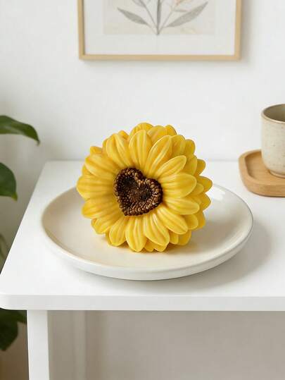 Large Size Sunflower Candle/Mold - Flexible Silicone Sunflower Flower Wax/Resin/Soap Molds With Realistic Petals & Seed Texture, Suitable For DIY Crafts, For Handmaking Candles, For Wedding Favors, For Soap Making, For Resin Art - Sunflower Mold