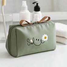 Bolsa de maquillaje portátil con estampado de margaritas frescas, organizador de tocador de gran capacidad y multiusos, de nailon de alta calidad y resistente al desgaste, con compartimentos incorporados, bolsa de tocador simple y linda, estuche para pastillas, estuche para pastillas, contenedores para pastillas, bolsa de hospital, botiquín de primeros auxilios, organizador de medicamentos, bolsa de almacenamiento de medicamentos, bolsa de viaje, artículos esenciales para viajar - Multicolor - Ver 11