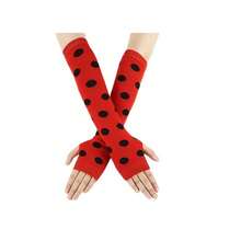 Red Black Polka Dot Ladybug 2 Pcs Set Stockings Fingerless Gloves New Years Eve Family Gathering - Multicolor - View 4