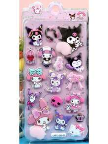 Cute Decorative Stickers, Suitable For Water Bottles, Phone Cases, Planners, Cartoon Style, Squeeze Stickers For DIY, Perfect As Holiday Gifts Or School Supplies, Adorable And Elegant Design - Multicolor - View 7