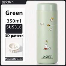 SNOOPY 1个350毫升保温水瓶，小巧可爱，可制冷，户外便携口袋杯，男女通用不锈钢简约高品质水杯 - 彩色 - 查看 15