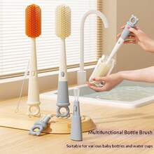 Bộ cọ rửa bình sữa silicon 8 trong 1: Cọ rửa núm vú giả, dụng cụ vệ sinh ống hút, cọ rửa miệng bình sữa. - Nhiều màu - Xem 3
