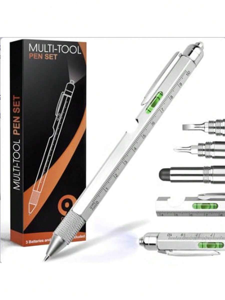 6-In-1 Pocket Genius Pen - A Versatile Device That Includes A Level, A Precise Screwdriver, A Stylus, And A Ruler - Sturdy And Easy To Carry, Ideal For On-The-Go Repairs And Creative Projects - Multicolor - View 1