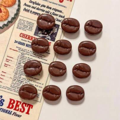 5/10pcs Coffee Bean Fridge Magnets, Personalized Refrigerator Magnets, Storage Cabinet, Office Desk Accessories, Living Room, Kitchen Decor, Home Decor, Mother's Day Gift