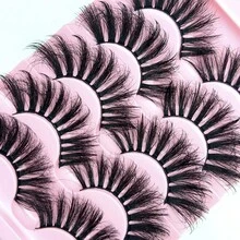 5 Pairs Of 25mm Giant Fluffy False Eyelashes! 8D Dramatic Extension, Simulation Thick And Dense, Shining Throughout The Entire Field - Black - View 4