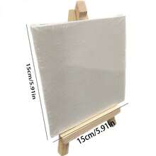 15*15cm Caballete de madera en miniatura con marco de pintura al óleo, lienzo, set de pintura, incluye caballete, lienzo, pinturas, pinceles - Kit de pintura DIY en miniatura para niños - Multicolor - Ver 10