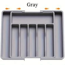 Organizador de cajón de cocina expandible - Bandeja para cubiertos ajustable, soporte para cuchillos y utensilios, solución de almacenamiento de cocina multifuncional, color negro, tamaño mediano - Multicolor - Ver 16