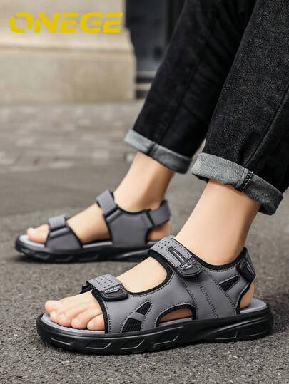 1 Pair Men's Summer Sandals, New Wear-Resistant Driving, Sports, Beach Shoes, Minimalist Soft Sole Anti-Slip Anti-Odor Casual Shoes