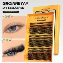 240-300根睫毛嫁接套装，8-16毫米混合长度C型卷翘蓬松单根睫毛，密集锥形末端，自然柔软，可重复使用，适合初学者 - 黑色 - 查看 6