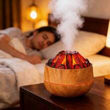 USB Carbon Fiber Humidifier With LED Night Light, Quiet Desktop Humidifier For Home & Office, ≤36V Batteryless, Modern Plastic - Multicolor - View 7