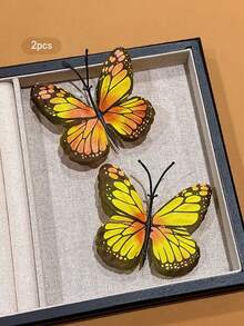 2pcs Minimalist Cute Yellow Butterfly Hair Clips, Suitable For Daily Use - Multicolor - View 8