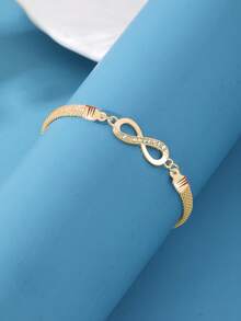 1件女士八角形手链，时尚百搭，适合日常佩戴 - 金色 - 查看 4