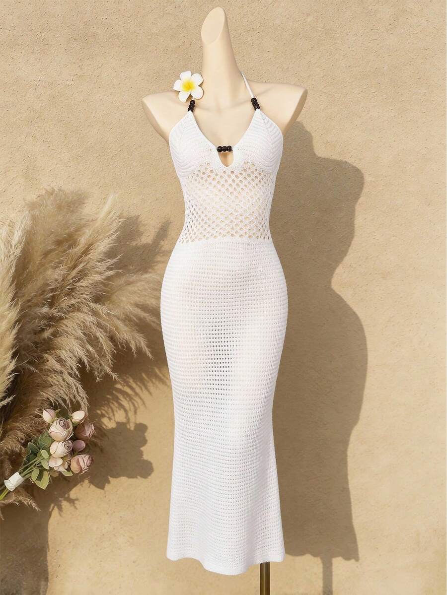 Women's Solid Color Minimalist Everyday Sexy Bodycon Dress - White - View 1