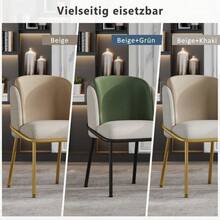 Dining Chairs - Beige + Metal & Wood - View 7
