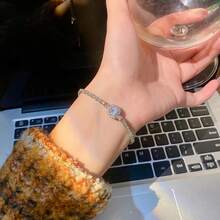1pc Luxury Women's Bracelet, Inlaid With Exquisite Full Diamond, Elegant And Sophisticated Design. This Minimalist Chic Square Zirconia Bracelet With A Delicate Chain Is Suitable For Party Wear And Gift Giving. - Full Diamond  Bracelet - View 3