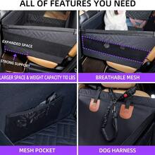 Hard Bottom Dog Cat Car Seat For Large/Medium Pet Booster Back Seat Extender - Multicolor - View 6