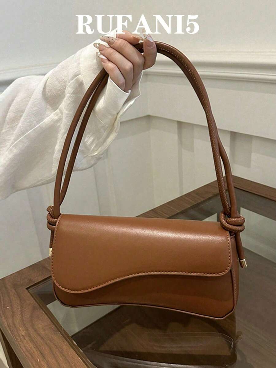 Túi đeo vai điều chỉnh được, màu trơn, kiểu dáng bất đối xứng, phù hợp để đi mua sắm, đựng ví, dành cho phụ nữ trẻ, sinh viên đại học, các cặp vợ chồng mới cưới, nữ nhân viên văn phòng, v.v. Cũng thích hợp cho văn phòng, trường đại học, công việc, kinh doanh, đi làm, hoạt động ngoài trời, du lịch và dã ngoại. - màu nâu - Xem 1