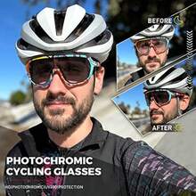 KAPVOE Gafas de ciclismo fotocromáticas para hombres y mujeres  para icleta de montaña gafas deportivas - Blanco-08 - Ver 2
