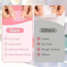 100pcs Cotton Pads, Lint-Free Non-Woven Fabric, Used For Removing Eyelash Extension Glue And Nail Polish - Pink - View 7