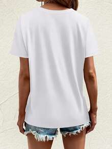 Popular Minimalist T-Shirt With FUN Letter Print - [白色的] - 查看 2
