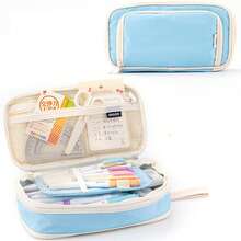 大容量多层收纳帆布笔袋，防污文具袋，学生多功能笔袋 - A6 - 查看 17