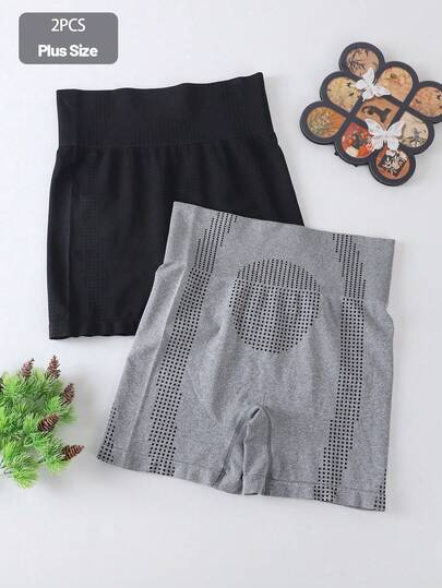 2 piezas Shorts moldeadores de talla grande para mujer, bragas reductoras sin costuras para control del abdomen, shorts moldeadores para levantar el trasero para uso diario