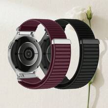 2条18mm/20mm/22mm快拆尼龙表带，兼容三星Galaxy Watch 7/4/5/6 40mm/44mm/6 Classic 43mm/47mm/Active 2/Gear S3 Classic，男女通用；尼龙表带，适用于HW Watch GT5/GT4 41mm/46mm/GT2/GT 3 42mm/46mm/HW Watch 4 Pro/GT 5 Pro；可调节腕带，适用于Garmin Fenix 7/6/5/Forerunner 945/645/265/255/Venu/Vivomove 3s/Amazfit GTR4/Bip 3 Pro/Stratos/GTS 3智能手表 - 山地紋 黑色+梅子色 - 查看 10