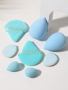 8/10/12PCSMakeup Tools Set Including:Makeup Sponges+Mini Makeup Sponges+Triangle Powder Puffs+Mini Air Cushion Powder Puffs - Multicolor - View 1