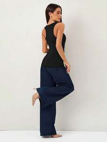 Women's Tank Top T-Shirt, A Fun Volleyball Heartbeat Volleyball Player Set Soft And Comfortable, Suitable For Daily Use, Home Life, Fitness And Sports Activities. - màu đen - Xem 3