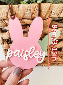 Thẻ giỏ quà Phục Sinh cá nhân hóa, Nhãn giỏ quà Phục Sinh hình thỏ bằng acrylic, Thẻ thỏ Phục Sinh tùy chỉnh, Bảng tên cá nhân hóa, Thẻ thỏ giỏ quà Phục Sinh, Thẻ giỏ quà Phục Sinh, Nhãn Phục Sinh cá nhân hóa, Bảng tên hình thỏ, Thẻ tên giỏ quà Phục Sinh, Thẻ quà tặng Phục Sinh - trang trí chữ hình đầu thỏ - Xem 8