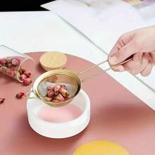 3件/1件不锈钢细网筛带手柄 - 厨房筛分工具 - 金色 - 查看 11