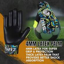 Guantes de portero de fútbol guantes de portero de fútbol para jóvenes guantes de portero de fútbol con palmas de látex de 4 mm -035 - Talla 7 adecuada para talla S-M Adulto - Ver 5