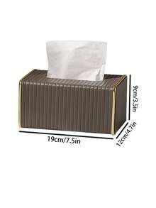 Hộp khăn giấy để bàn đa năng, hộp đựng khăn giấy sọc bằng da PU, hộp khăn giấy kiểu khách sạn sang trọng Bắc Âu viền vàng, hộp đựng khăn giấy để bàn, giá đựng khăn giấy, vừa một hộp khăn giấy, thích hợp để trang trí bàn làm việc nhỏ gọn, phụ kiện trang trí phòng khách, phòng ăn và nhà bếp, trang trí và sắp xếp nhà cửa, vật dụng thiết yếu cho gia đình, đồ dùng cần thiết cho căn hộ. - Nhiều màu - Xem 11