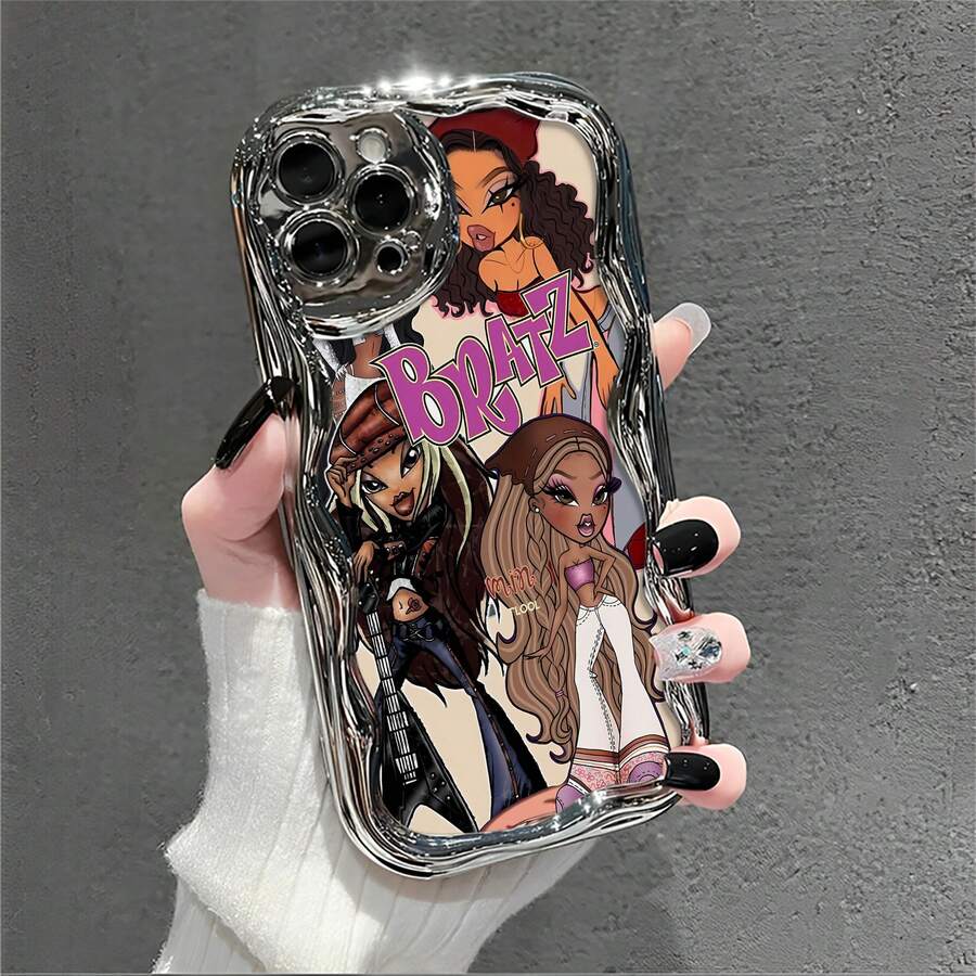 Funda para teléfono con diseño de muñecas , compatible con teléfonos ,  17,  16 Pro Max,  15 Pro Max,  13 y  12. Fabricada en TPU, ofrece protección contra golpes y caídas. Un regalo elegante para amantes de la moda, amigos y coleccionistas. - Plateado - Ver 1