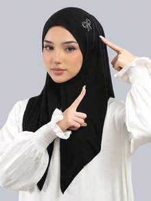 1pc/2pcs Women Fashion Solid Color Triangular Scarf, Versatile Simple Headband, Breathable Sunscreen Muslim Hijab, Lightweight Modal Turban For Daily Wear For Dress - Jersey Triangle Headscarf - View 39