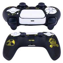 4pcs/Set Game Controller Protective Case, Including 1pc Yellow PlayStation5 Controller Protective Shell, 1pc Sticker, 1 Pair Joystick Caps - Yellow - View 6