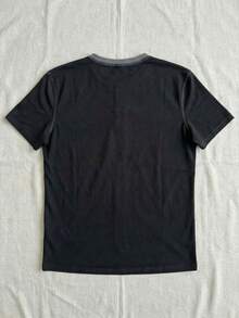 GRDR 1pc Men's Summer Casual Henley Neck Short Sleeve T-Shirt - Black - View 6