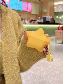 2pcs Glow In The Dark Star Design Protective Case Compatible With Apple 1/2/3/4, Pro 1/2, Blue Star + Pendant - Multicolor - View 6