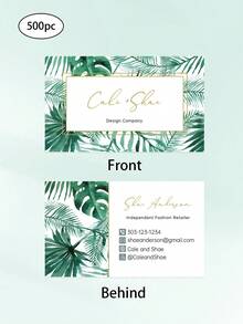 200/500/1000pcs Customized Business Card,Classic Modern Wedding Or Cocktail Party Invitations And Thank You Notes With Envelopes,Tropical Greenery, Palm Leaves,Tropical Banana Leaves Invitation - Multicolor - View 23