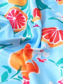 2PCS Womens Tropical Fruits Print Pajama Sets Pj Set Short Sleeve Button Down Shirt With Shorts - Nhiều màu - Xem 8