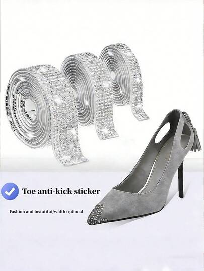 1 Rollo de 2/3/4 filas de adorno de ribete de cristal de imitación autoadhesivo, accesorio de moda brillante para zapatos, botas, bodas, pasteles, fiestas y decoración navideña
