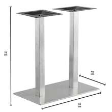 Stainless Steel Twin Square Column Table Base For 120x70cm Tops Furniture - Multicolor - View 2