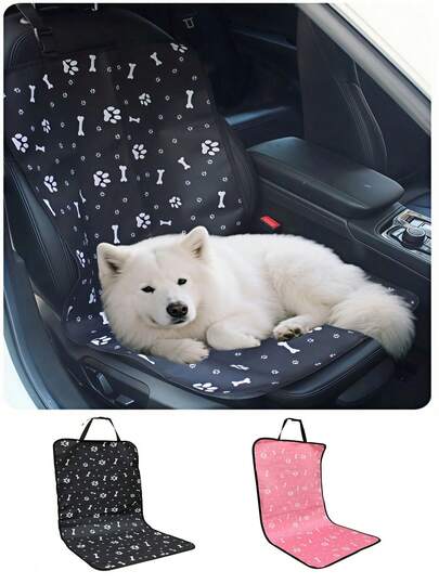 1 件装宠物垫，适用于汽车前排/后排乘客侧，防水耐磨，印花牛津布材质，户外旅行宠物垫，猫狗防水后座垫，防污宠物汽车垫，宠物用品