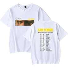 Sam Fender Merch People Watching Tour 2026 T-Shirt Printed Graphic, Casual Loose Fit Holiday Tops - 黑色 - 查看 3