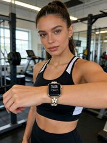 1 Stück, Neuankömmling 2026, irisierender Sonnenblumenblüten-Armband, kompatibel mit Apple Watch, modisches Damendesign, kreative Uhrenarmbänder, kompatibel mit Apple Watch 38/40/41/42/44/45/46/49mm, kompatibel mit Apple Watch Series Ultra/SE/10/9/8/7/6/5/4/3/2/1, Länge ohne Werkzeug verstellbar, Geschenk für Freunde - Roségold - Übersicht 3