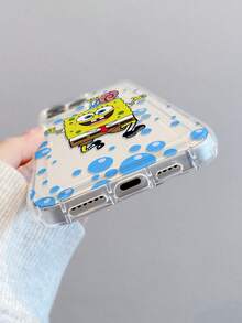 1pc Fashionable Creative Cartoon SpongeBob Snail Bubble Pattern Breathable Shockproof Phone Case Protective Cover Suitable Compatible With Samsung/Apple 17/16/15/14/13/12/11 Pro Max/12 Pro/14 Plus And Other Models - Multicolor - View 5
