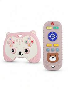 两件套婴儿牙胶套装，熊猫造型，带遥控小熊，硅胶材质，适合6-24个月宝宝。 - 彩色 - 查看 7