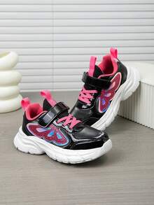 1 Pair Girls' Colorblock Comfortable Breathable Versatile Lightweight Outdoor Sports Shoes, Fashion Casual Sneakers, Suitable For All Seasons - Black - View 8