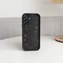 Sun Moon Stars Pattern Phone Case Suitable For Samsung Galaxy A05 A05S A06 A07 A12 A13 A14 A15 A16 5G A17 A21S A22 A23 A24 A25 A26 A32 A33 A34 A35 A36 A52 A53 A54 A55 A56 S21 Ultra S22 Plus S23+ S24 FE S25 Edge Shockproof Full Cover Black Phone Case,Suitable For IPhone17 Air - 黑色 - 查看 9